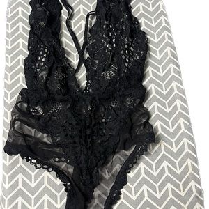 Black lace teddy